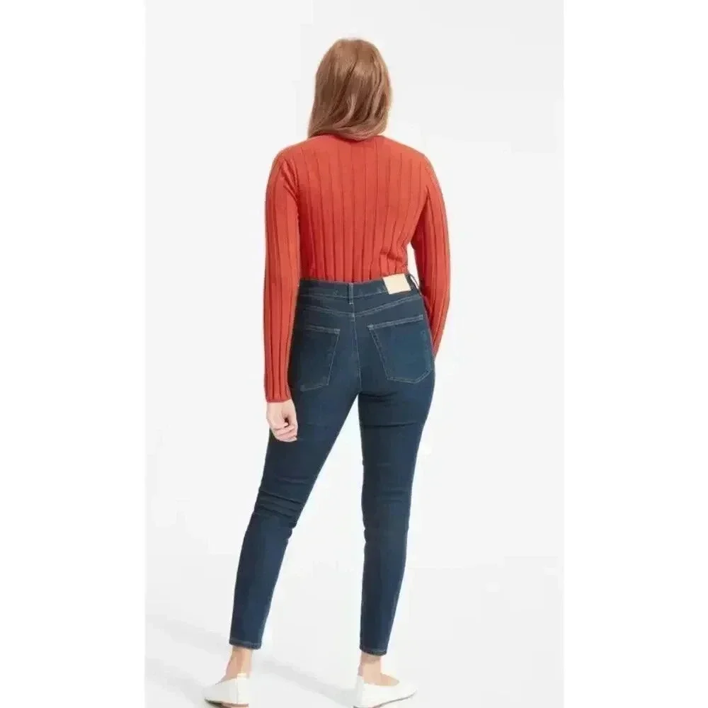 Everlane The Authentic Stretch High-Rise Ankle Skinny Dark Wash Jean Size 29 - Picture 3 of 11